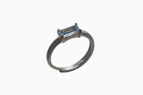 Ameya अमेय | Blauer Topas | Ring | Silber | Rhodiniert